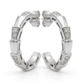 Engraved Segmented Half-Hoop Stud Earrings, front product view