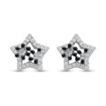 Black Star Stud Earrings, front product view