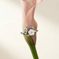 Silvme Butterfly Garden Wreath 925 sterling silver ring for women with a pearl-effect accent — side profile