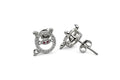 Purple-Centre Spiral Stud Earrings, front product view