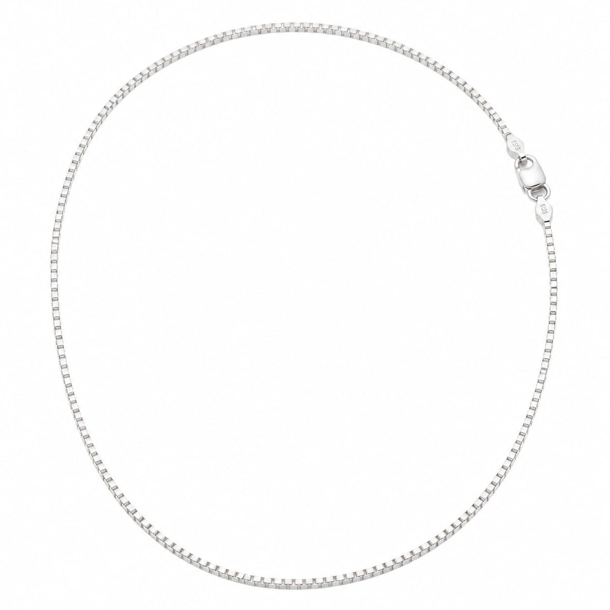 Silvme 925 silver box link neck chain, approx. 3.79 g, solid silver, not plated, sterling silver throughout