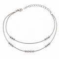 Clasp and adjustable extension-chain detail of the Silvme minimal beaded chain silver anklet