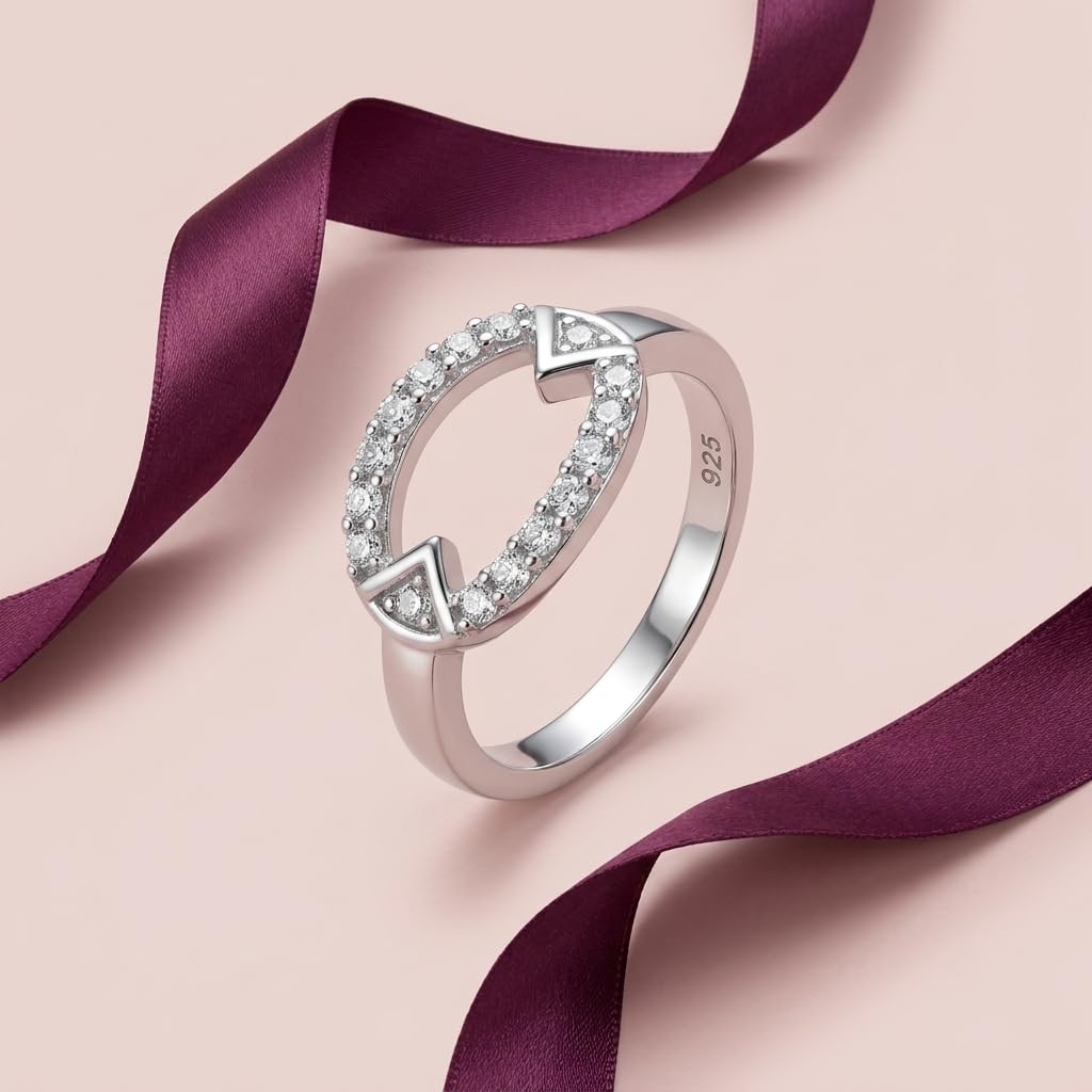 Silvme Rope-Twist 925 sterling silver ring for women — front view on white background