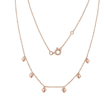 925 sterling silver Rose Gold Heart Dangle Pendant Necklace by Silvme, rose gold finish, an elegant accessory for her