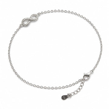 Silvme 925 Sterling Silver Rose-Gold Charm Bar Chain Anklet for Women & Girls
