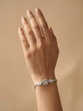 Silvme Floral Cubic Zirconia Bracelet in 925 sterling silver, jewellery for women, ideal as an anniversary gift