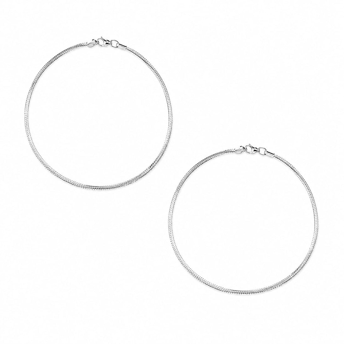 Silvme 925 sterling silver Substantial Plain Chain anklet, on a plain white background, full view