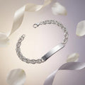 End links and fastening detail on the Silvme rope chain id bracelet