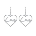 Love Script Heart Drop Earrings, front product view