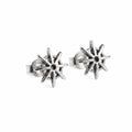 Compass Star 925 silver stud earrings for women, gift for girlfriend, shown as a matching pair