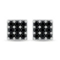 Black Square Cluster Stud Earrings, front product view