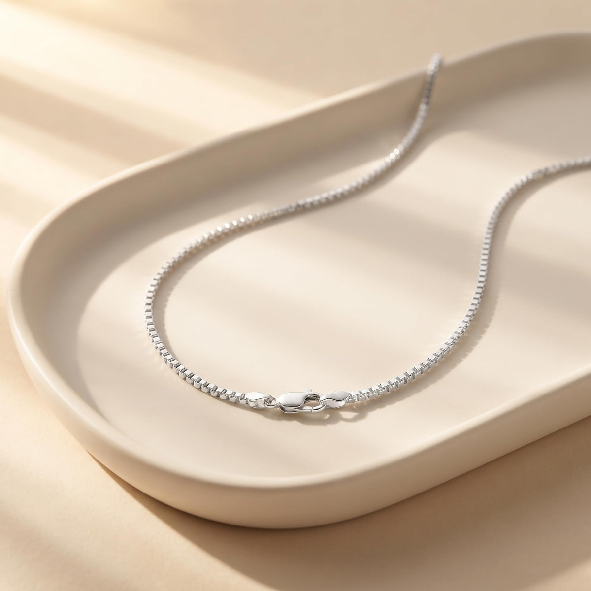 Sterling silver box link chain by Silvme, made for women and men, close to 6.09 g in weight