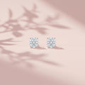 SILVME 925 Sterling Silver Round Solitaire Stone-Set Stud Earrings