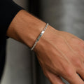 Link pattern and surface detail across the rope chain id bracelet by Silvme