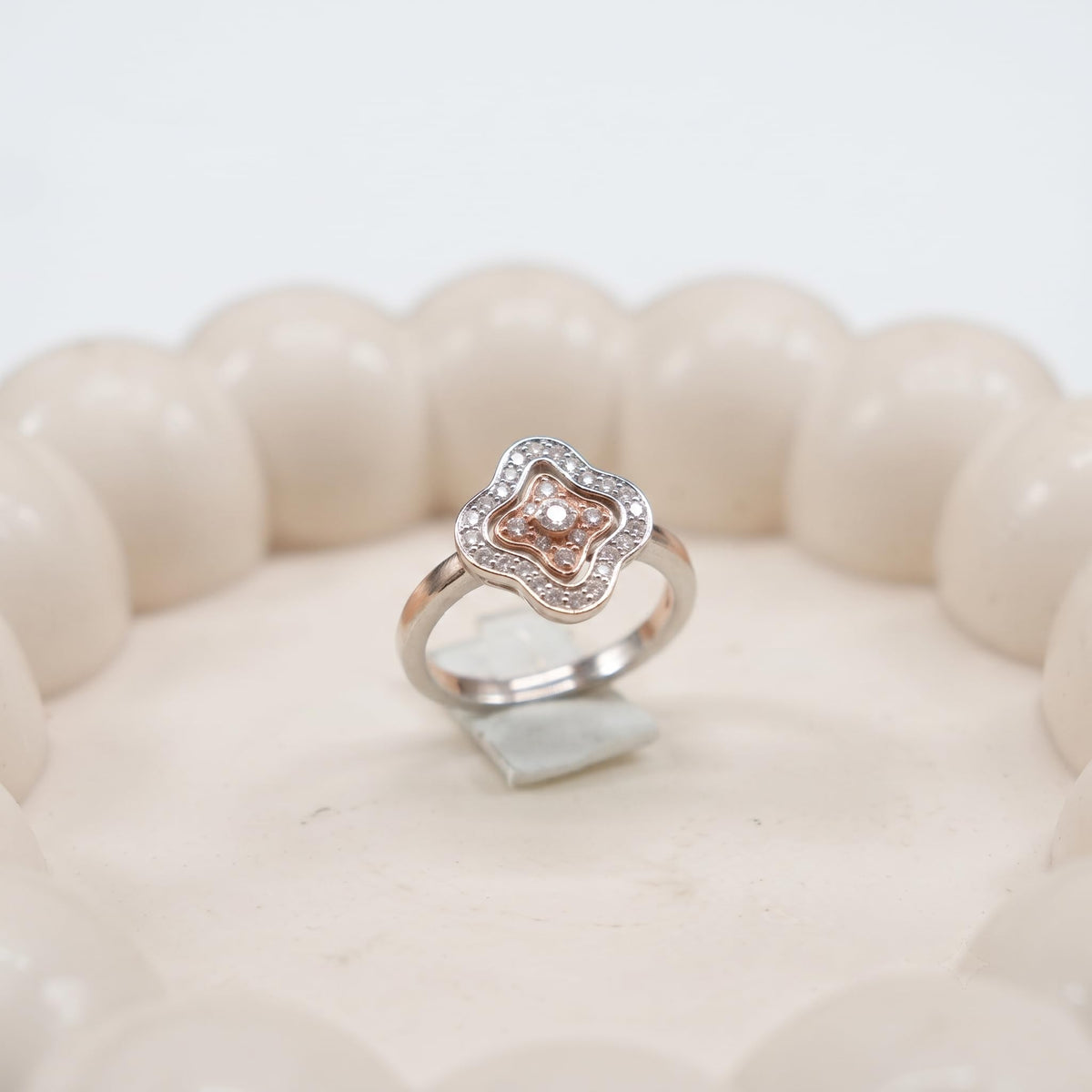 Silvme 925 Sterling Silver Flower Stack Ring for Women