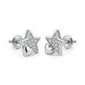 Star & Heart Stone-Set Stud Earrings, front product view