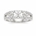 Silvme Brilliant Facet Sparkle 925 sterling silver ring for women — front view on white background