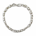 Silvme 925 sterling silver greek key mariner bracelet for men shaped into an oval on a white background