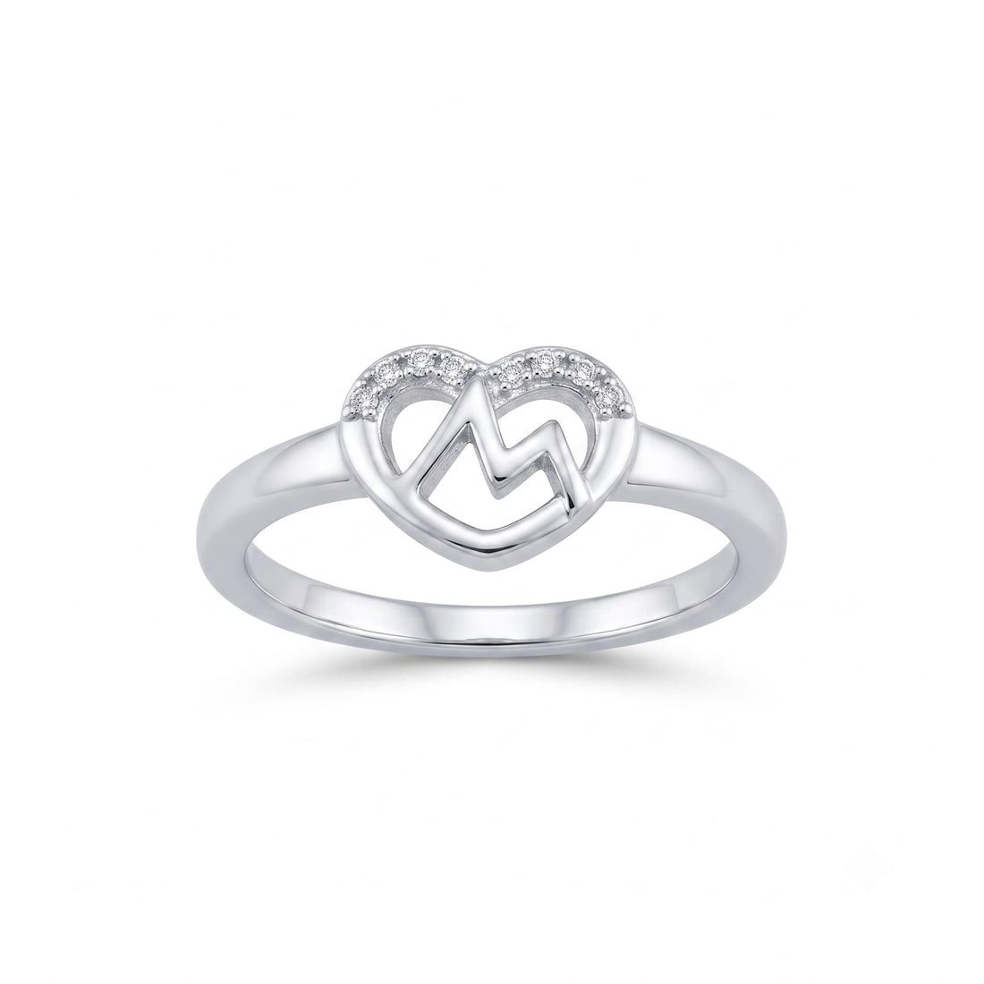 Silvme Stackable Fashion 925 sterling silver ring for women — front view on white background