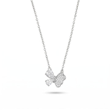 Silvme Sparkling Butterfly Pendant Necklace, crafted in 925 sterling silver for women, timeless everyday elegance