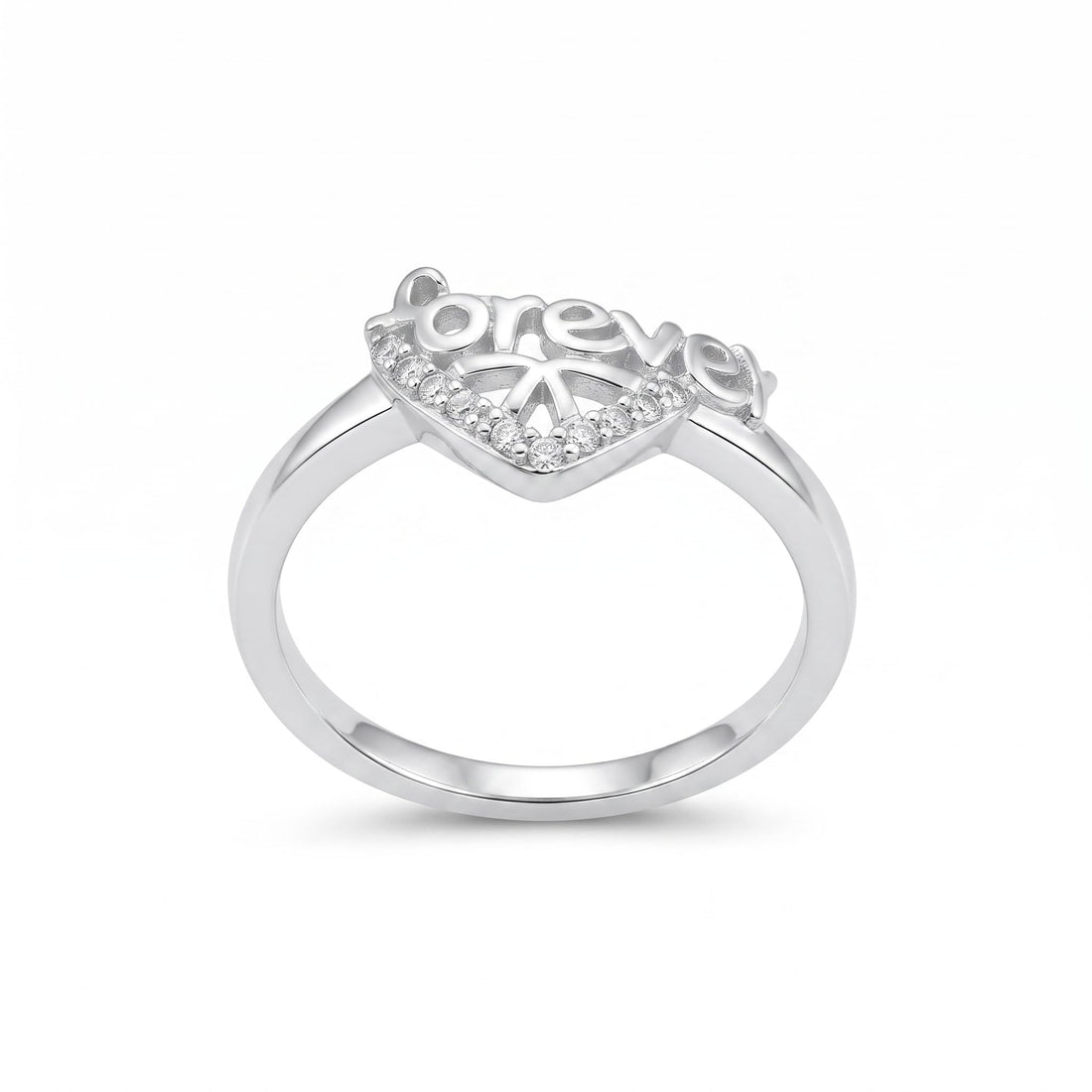 Silvme Chic Office 925 sterling silver ring for women — front view on white background