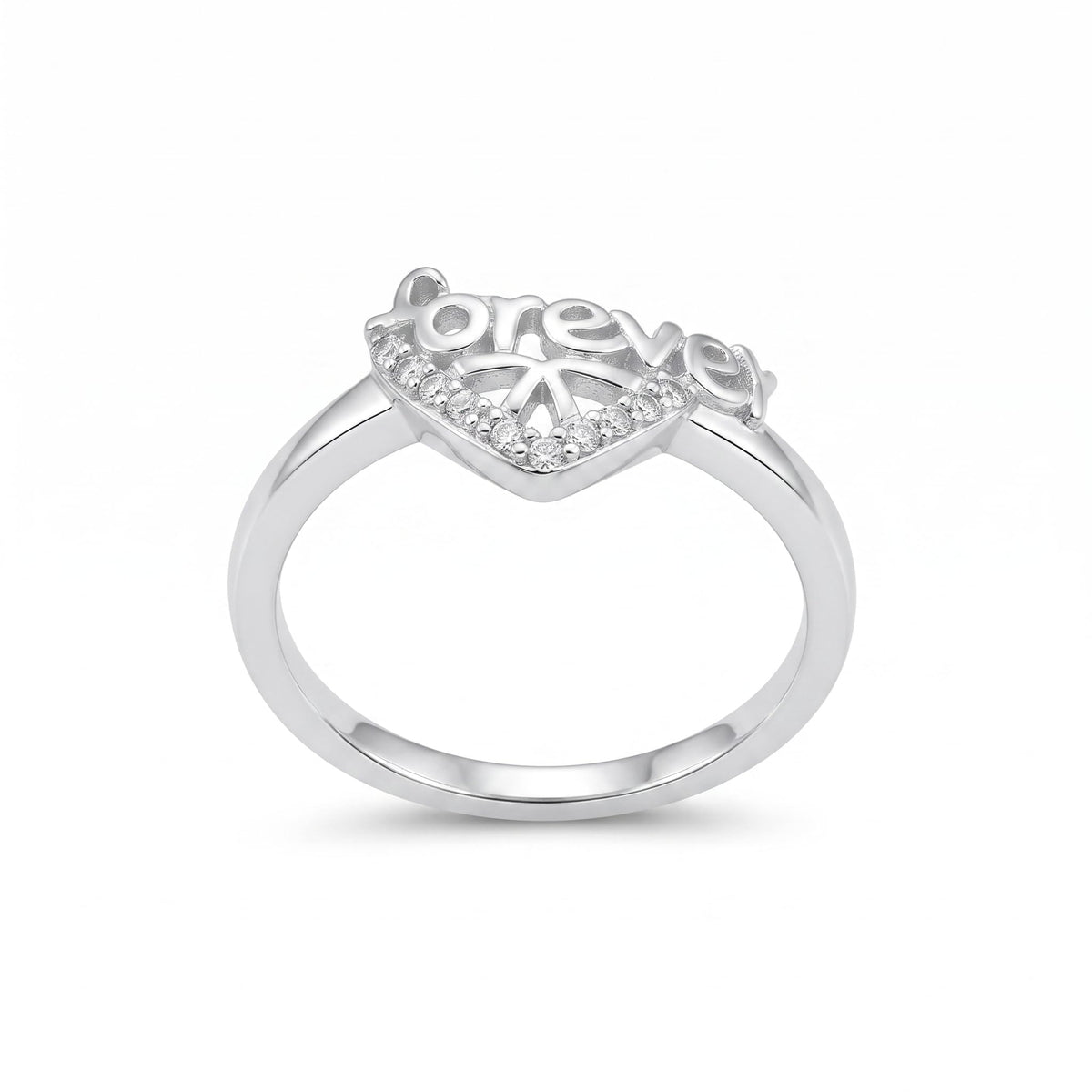 Silvme Chic Office 925 sterling silver ring for women — front view on white background