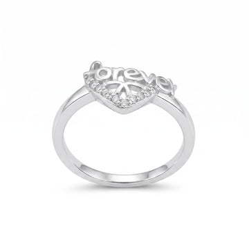 Silvme Chic Office 925 sterling silver ring for women — front view on white background