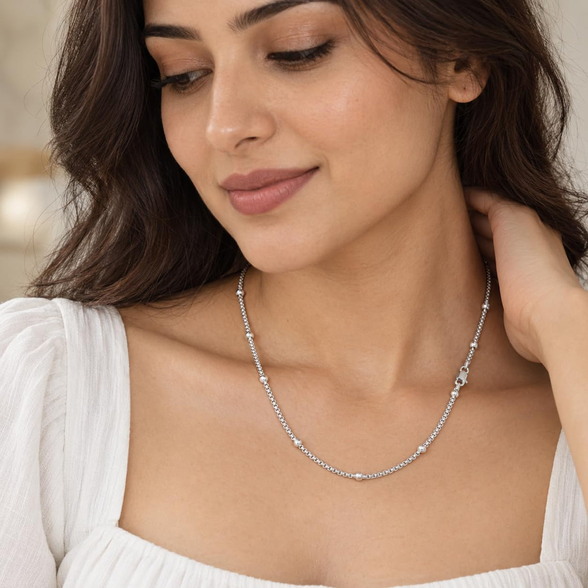 Silvme 925 Sterling Silver Box Chain, Approx. 4.68 g, for Women and Men