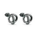 Interlocking Circle Stone-Set Stud Earrings, front product view