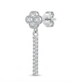Floral Baguette Drop Earrings, close-up detail
