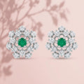SILVME Ornate Floral Cross Stud Earrings