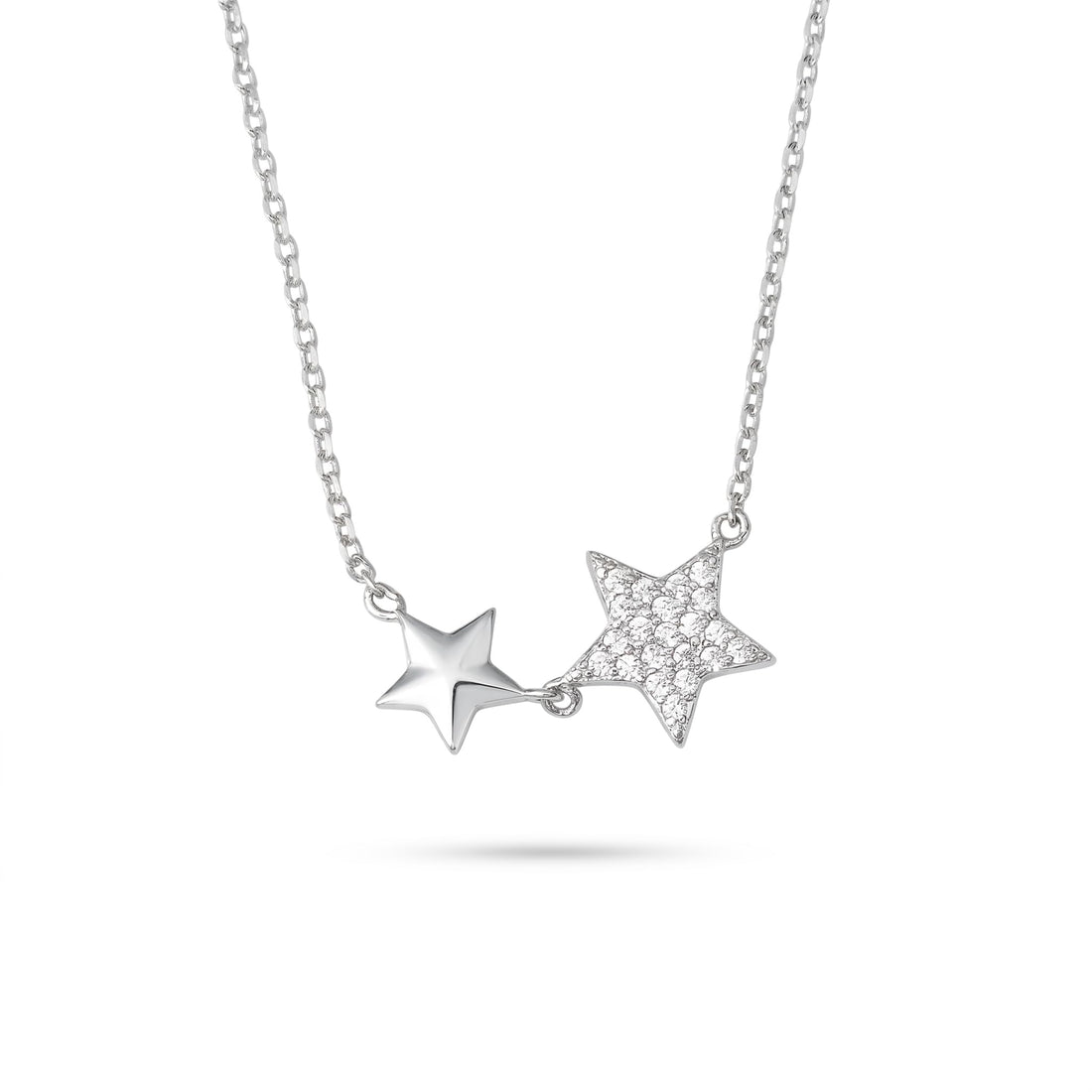 925 sterling silver Double Star Pendant Necklace by Silvme, an elegant accessory for her, premium silver jewellery
