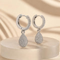 Silvme CZ Teardrop Drop Earrings - chandi ki bali drop earrings, 925 silver jewellery gift for wife