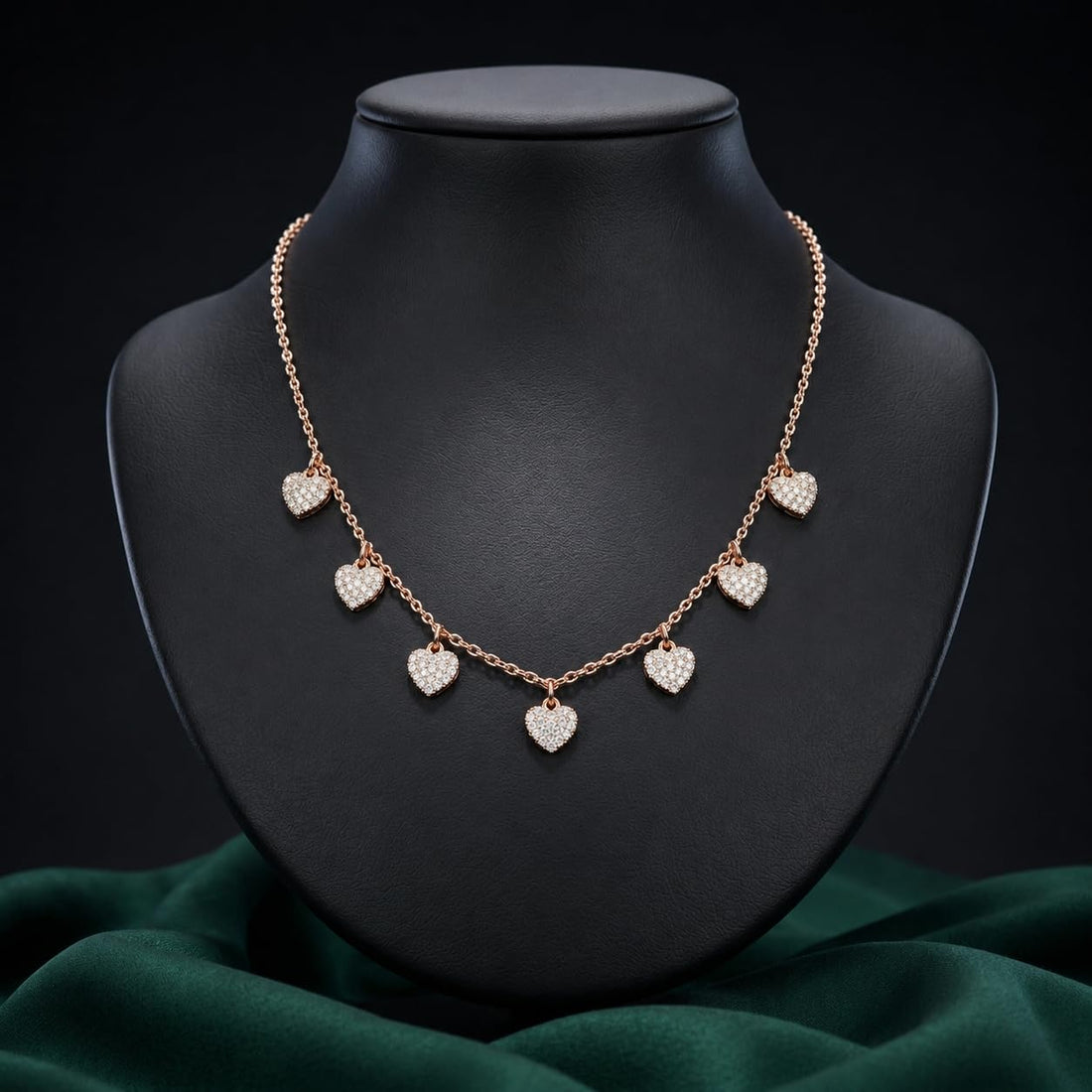 Silvme Rose Gold Heart Dangle Pendant Necklace, rose gold finish, crafted in 925 sterling silver for women