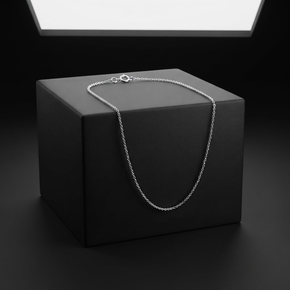 Silvme rhodium-plated chain in solid 925 sterling silver, approx. 3.66 g, sterling clasp and findings