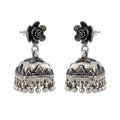 Traditional Oxidised Jhumka Earrings, front product view