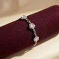 Silvme Flower Motif CZ Bracelet in 925 silver, styled for party wear, premium silver jewellery