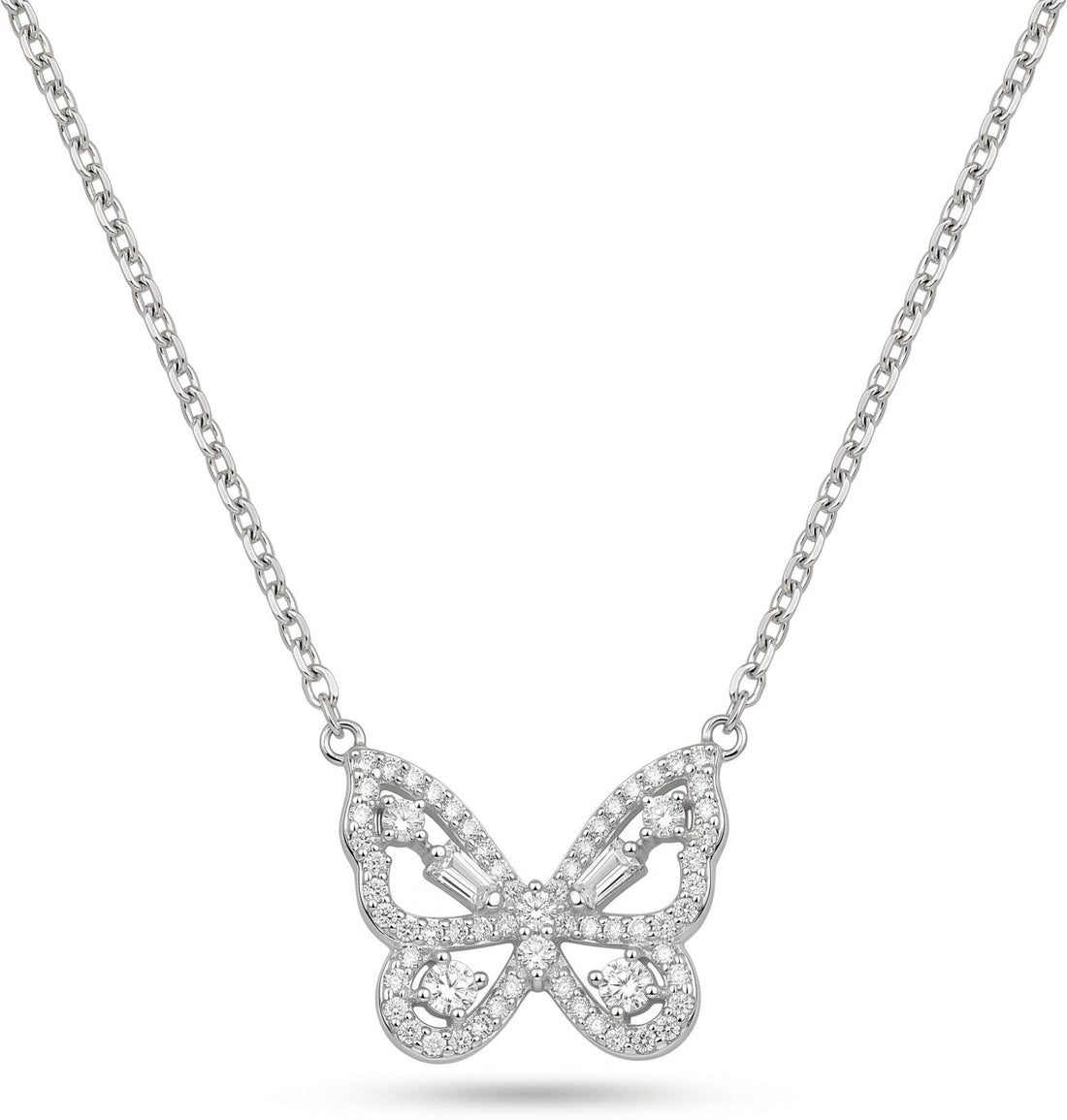 Silvme Wing Butterfly Pendant Necklace in 925 sterling silver, jewellery for women, a gift-worthy silver piece