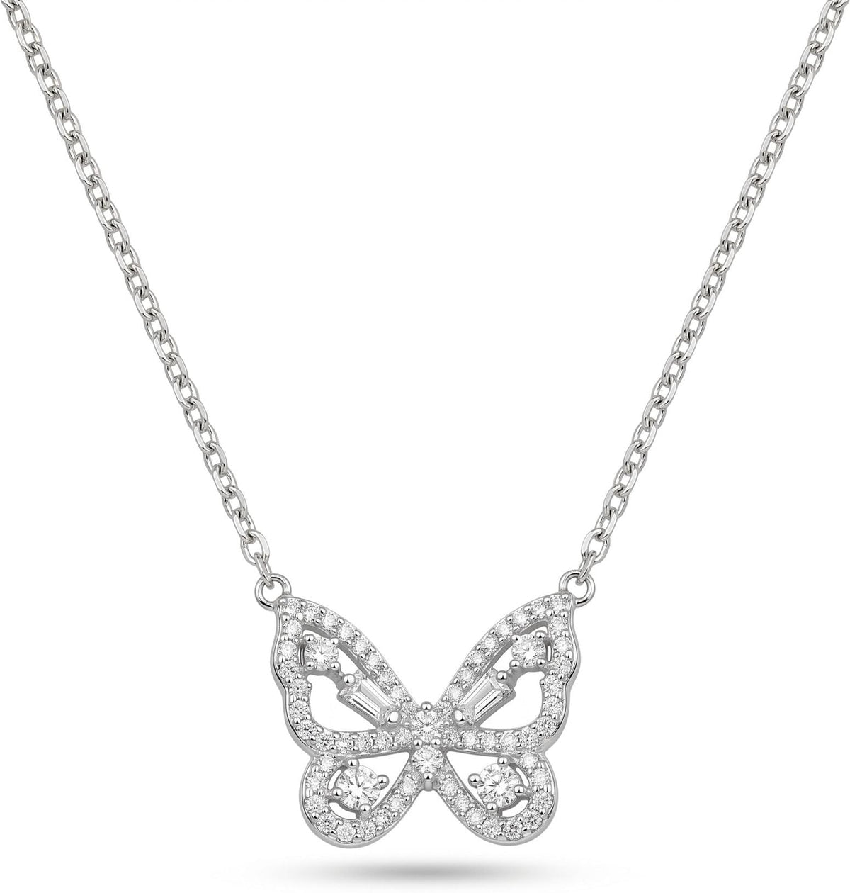 Silvme Wing Butterfly Pendant Necklace in 925 sterling silver, jewellery for women, a gift-worthy silver piece