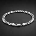 Silvme 925 sterling silver heavy curb chain bracelet for men on a dark studio surface