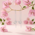 Cupid Arrow Heart Stone-Set Threader Earrings, additional product view 3