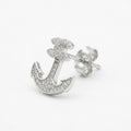 Anchor Dark-Stone Accent Stud Earrings, close-up detail, view 4