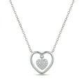 Silvme Double Heart Pendant Necklace in 925 sterling silver, jewellery for women, a graceful gift for her