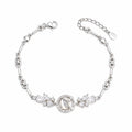 925 sterling silver Floral Cubic Zirconia Bracelet by Silvme, made for bridal wear, a graceful gift for her
