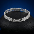 Link pattern and surface detail across the slim textured link bracelet by Silvme