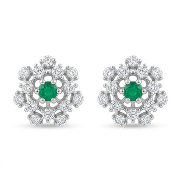 Ornate Floral Cross Stud Earrings, front product view