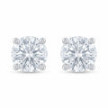 Round Solitaire Stone-Set Stud Earrings, front product view