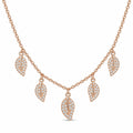 Silvme Rose Gold Leaf Dangle Pendant Necklace, rose gold finish, crafted in 925 sterling silver for women