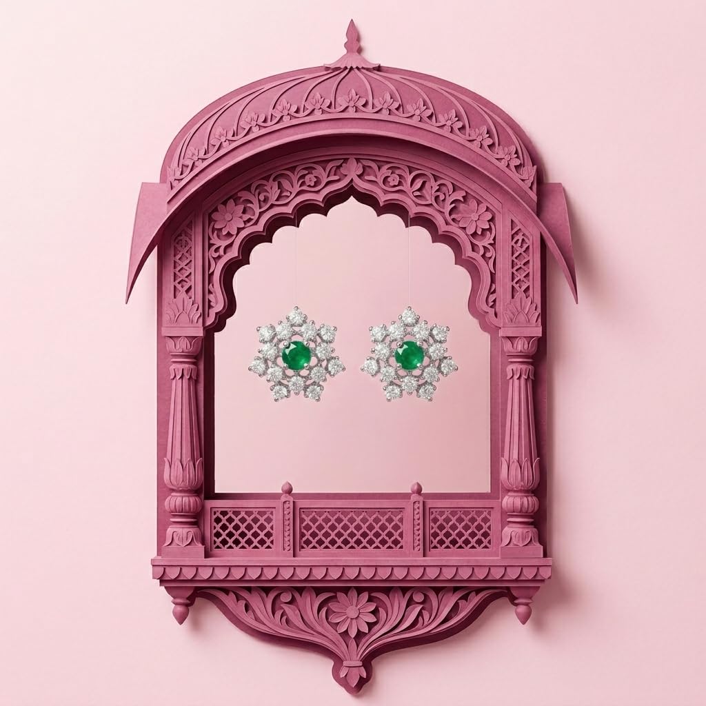 Ornate Floral Cross Stud Earrings, additional product view 3