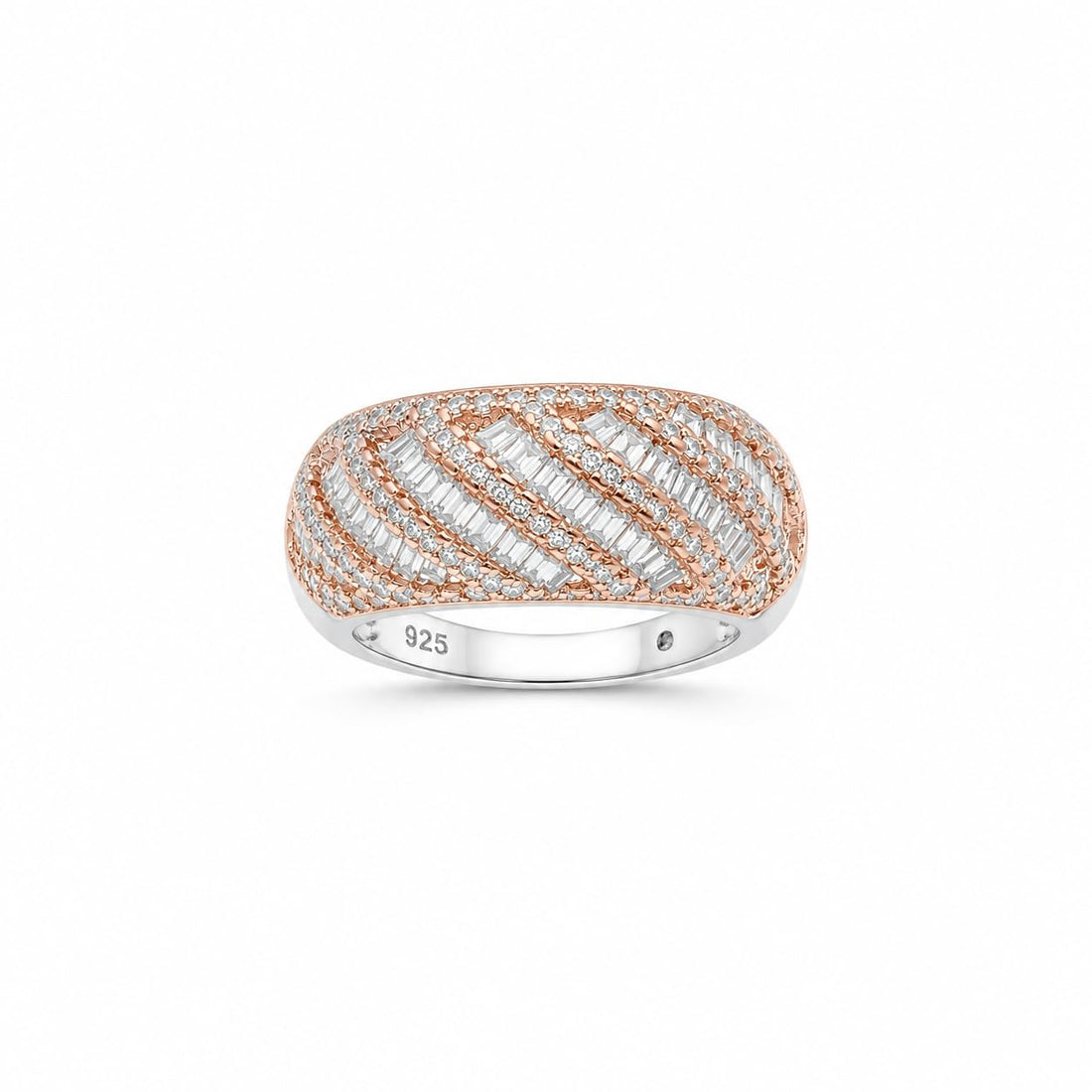 Silvme Matte Finish 925 sterling silver ring for women — front view on white background